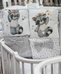 Комплект универсальный в овальную и стандартную кроватку "Енотик" сатин, 17 предметов