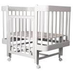 Кроватка детская Indigo "Tiny" продольный маятник, 100*70 см, цвет белый