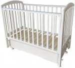 Кровать детская "Люси-2" универсальный маятник+колеса, ящик,автостенка сьемная, цвет белый
