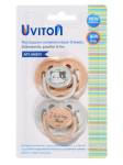 Соска-пустышка Uviton "Baby"  2шт. силиконовая ортодонт. 0-6 мес. с колпачками
