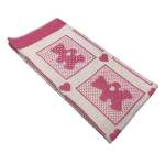 Одеяло байковое жаккардовое "Барни", цвет ярко розовый,размер 140*100 см