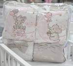 Комплект универсальный в овальную и стандартную кроватку "Слоник с шариком" Сатин, 17 предметов