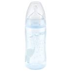 Бутылочка NUK "FС+ Baby Blue" слоник, 300 мл с индикатором температуры, с соской из силикона с отв. "М", разм.1
