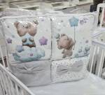 Комплект универсальный в овальную и стандартную кроватку "Мишка со звездочкой" Сатин, 17 предметов
