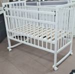 Кровать детская "Мой малыш 2" колесо/качалка,2 уровня,автопланка, цвет: белый