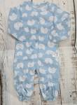 Комбинезон ясельный интерлок, р.56 (слоники) голубой
