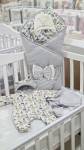 Комплект на выписку  "Лапки" цвет серый