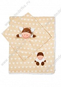Плед детский "Minky" (бежевый) тм "BabyOno" в подарочной упаковке с первой игрушкой
