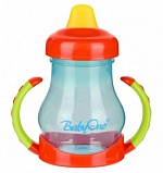 Поильник "BabyOno" с ручками с мягким носиком 180 мл