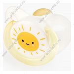 Соска-пустышка "Happy Baby" латексная ортодонтическая с колпачком +0 (yellow) 13022