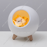 Ночник детский "Домик для котика" (USB-кабель)
