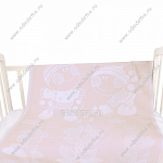 Одеяло байковое жаккардовое "Букашка". цвет бежевый.размер 140*100 см