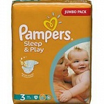 Подгузники детские "Pampers sleep & play" 4-9 кг, 78 шт.