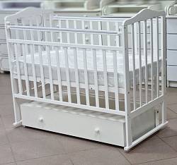 Кроватка детская Indigo "Милана NEW+" маятник поперечный, ящик цвет белый