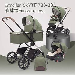 Коляска детская тм Luxmom "Skyte" 733 3 в 1 цвет: зеленый