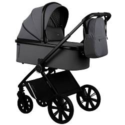 Коляска детская "Indigo Sting " 3 в 1, цвет темно-серый