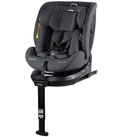 Автокресло детское INDIGO "E-TRON ISOFIX I-SIZE", с упором, группа 0+1+2+3 (0-36 кг), цвет серый 