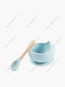 Набор посуды для детей: миска на присоске и ложка ,light blue, 15064