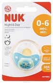 Соска-пустышка NUK "Night & Day " латексн. ортод. формы 0-6 мес.