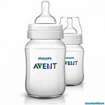 Набор бутылочек для кормления "Аvent" "Classic Anti-colic " 1 мес+" 260 мл (2шт)