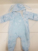 Комбинезон детский "Звездочки" вельбоа, размер 62, цвет голубой