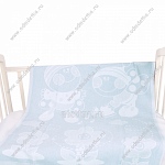 Одеяло байковое жаккардовое "Букашка". цвет голубой.размер 140*100 см