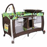 Манеж-кровать Pituso "Flora Lion King" 2 уровня (р.120*60) +музыкальный блок со светом, музыкой и вибрацией,пелен.стол