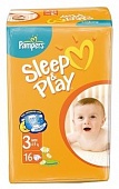 Подгузники детские "Pampers sleep & play 3 midi" 4-9 кг, 16 шт.