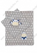 Плед детский "Minky" (серый) тм "BabyOno" в подарочной упаковке с первой игрушкой